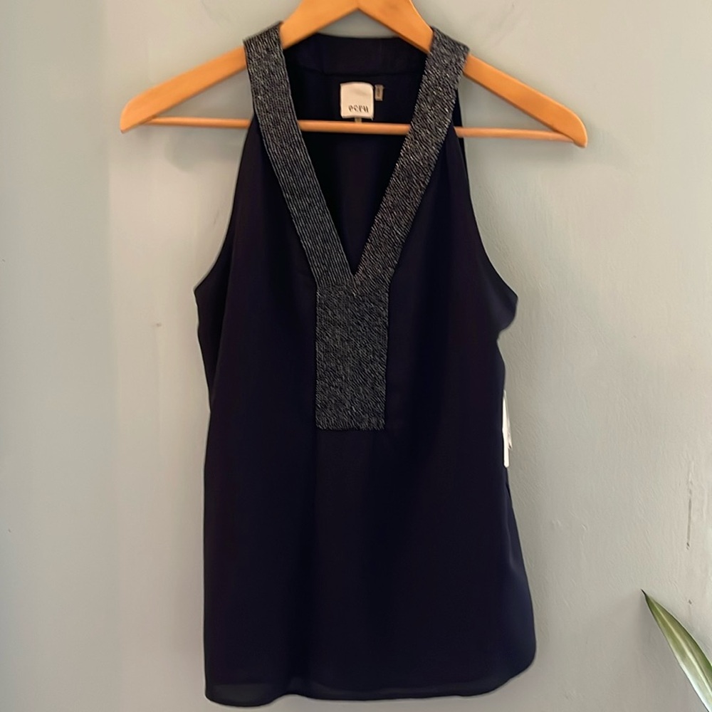 Ecru Ariah Beaded Neckline Blouse - XS - NWT